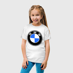 Футболка хлопковая детская Logo BMW, цвет: белый — фото 2