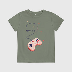 Футболка хлопковая детская Perfect Team: Player 1, цвет: авокадо