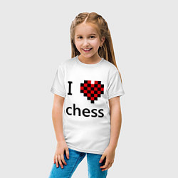 Футболка хлопковая детская I love chess, цвет: белый — фото 2