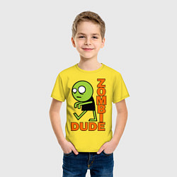 Футболка хлопковая детская Zombie dude, цвет: желтый — фото 2