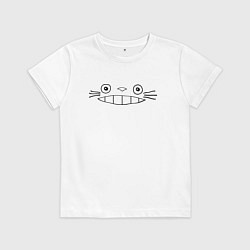 Футболка хлопковая детская Totoro face, цвет: белый