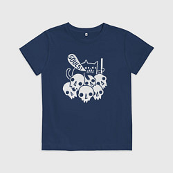 Футболка хлопковая детская Cat Got Your Soul, цвет: тёмно-синий