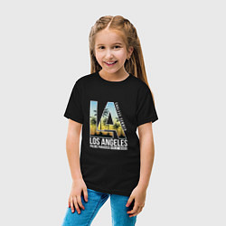 Футболка хлопковая детская Los Angeles Summer, цвет: черный — фото 2