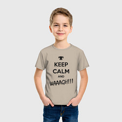 Футболка хлопковая детская Keep Calm & WAAAGH, цвет: миндальный — фото 2