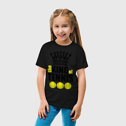 Футболка хлопковая детская King of tennis, цвет: черный — фото 2