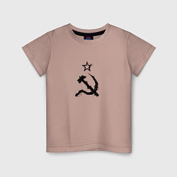 Футболка хлопковая детская СССР: Серп и молот, цвет: пыльно-розовый