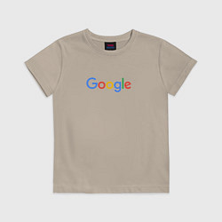 Футболка хлопковая детская Google, цвет: миндальный