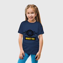 Футболка хлопковая детская Vault-tec, цвет: тёмно-синий — фото 2