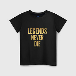 Футболка хлопковая детская Legends Never Die: Gold, цвет: черный