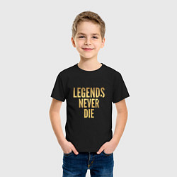 Футболка хлопковая детская Legends Never Die: Gold, цвет: черный — фото 2
