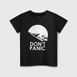 Футболка хлопковая детская Elon: Don't Panic, цвет: черный
