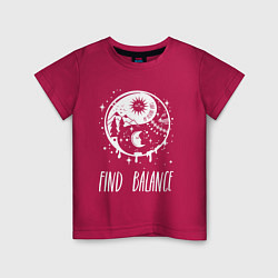 Футболка хлопковая детская Find Balance, цвет: маджента