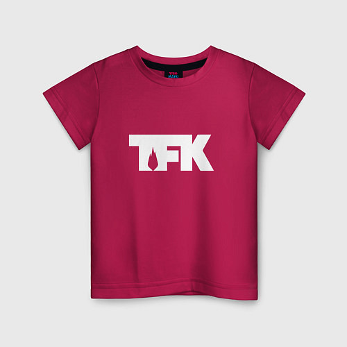 Детская футболка TFK: White Logo / Маджента – фото 1