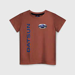 Футболка хлопковая детская Datsun логотип с эмблемой, цвет: кирпичный