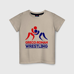 Футболка хлопковая детская Greco-roman wrestling, цвет: миндальный