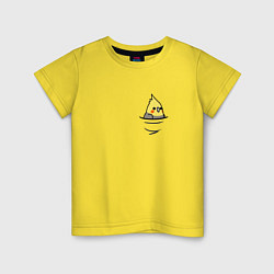 Футболка хлопковая детская Попугай в кармане, цвет: желтый