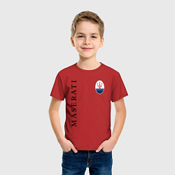 Футболка хлопковая детская Maserati с лого, цвет: красный — фото 2