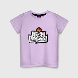 Футболка хлопковая детская Basketball: I love this game, цвет: лаванда