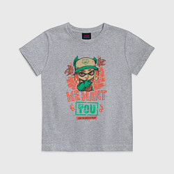 Футболка хлопковая детская Salmon Run, цвет: меланж