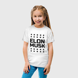 Футболка хлопковая детская Elon Musk: Space Star, цвет: белый — фото 2