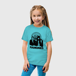 Футболка хлопковая детская Ramones Boys цвета бирюзовый — фото 2