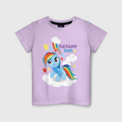 Футболка хлопковая детская Rainbow Dash, цвет: лаванда