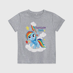 Футболка хлопковая детская Rainbow Dash, цвет: меланж