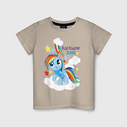 Футболка хлопковая детская Rainbow Dash, цвет: миндальный