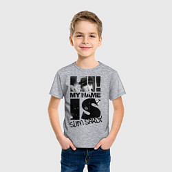 Футболка хлопковая детская My name is slim shady, цвет: меланж — фото 2