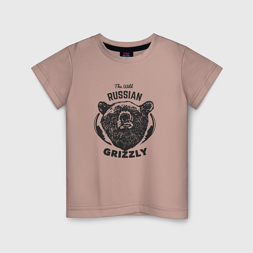 Детская футболка Russian Grizzly / Пыльно-розовый – фото 1