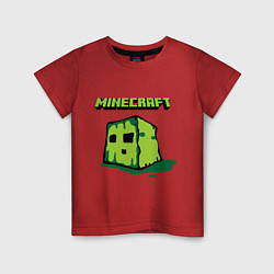 Футболка хлопковая детская Minecraft Creeper, цвет: красный