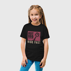 Футболка хлопковая детская Hot Rod: Ride Fast, цвет: черный — фото 2