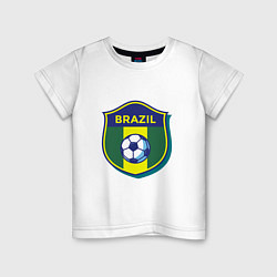 Футболка хлопковая детская Brazil Football, цвет: белый