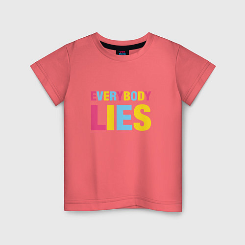 Детская футболка Everybody Lies / Коралловый – фото 1