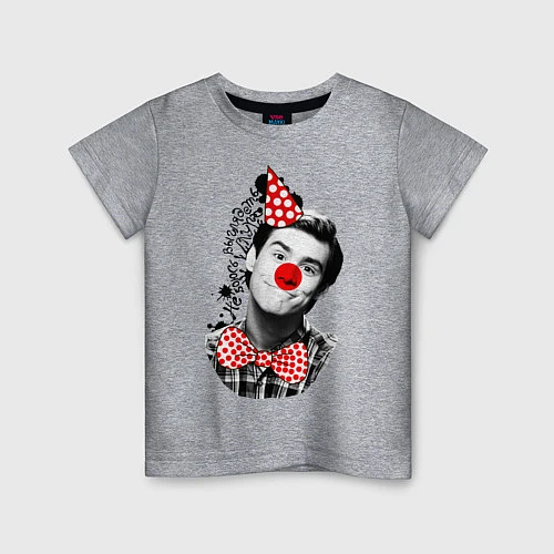 Детская футболка Джим Керри клоун / Меланж – фото 1