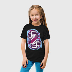 Футболка хлопковая детская Skrillex: purple style, цвет: черный — фото 2