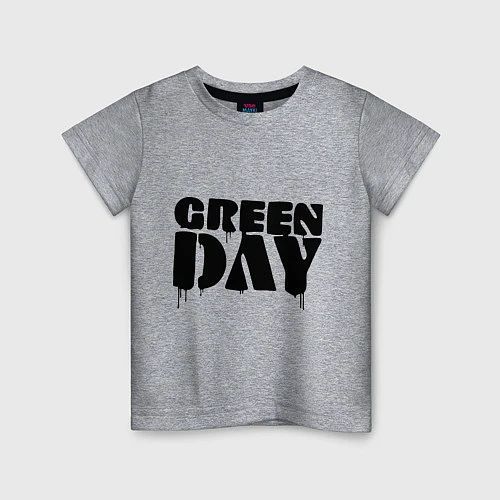 Детская футболка Greeen Day: spray style / Меланж – фото 1