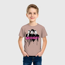 Футболка хлопковая детская The Green Day, цвет: пыльно-розовый — фото 2