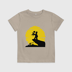 Футболка хлопковая детская Homer & Bart, цвет: миндальный