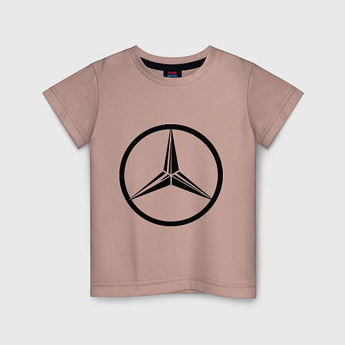 Детская футболка Mercedes-Benz logo / Пыльно-розовый – фото 1