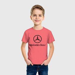 Футболка хлопковая детская Logo Mercedes-Benz, цвет: коралловый — фото 2