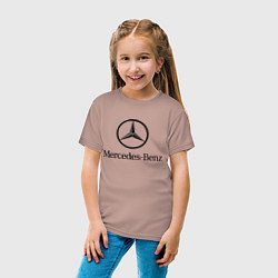 Футболка хлопковая детская Logo Mercedes-Benz, цвет: пыльно-розовый — фото 2