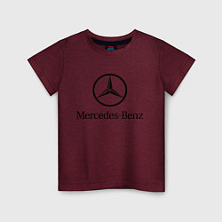 Футболка хлопковая детская Logo Mercedes-Benz, цвет: меланж-бордовый