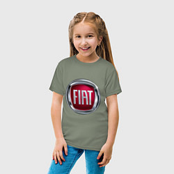 Футболка хлопковая детская FIAT logo, цвет: авокадо — фото 2