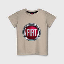 Футболка хлопковая детская FIAT logo, цвет: миндальный