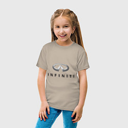 Футболка хлопковая детская Logo Infiniti, цвет: миндальный — фото 2