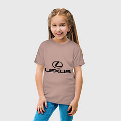 Футболка хлопковая детская Lexus logo, цвет: пыльно-розовый — фото 2