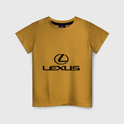 Футболка хлопковая детская Lexus logo, цвет: горчичный