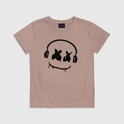 Футболка хлопковая детская Marshmello Music, цвет: пыльно-розовый