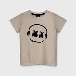 Футболка хлопковая детская Marshmello Music, цвет: миндальный